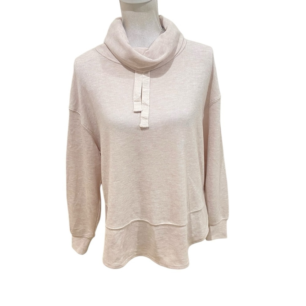 Gentle Fawn cowl neck with tie knit beige heather sweater sweatshirt size medium